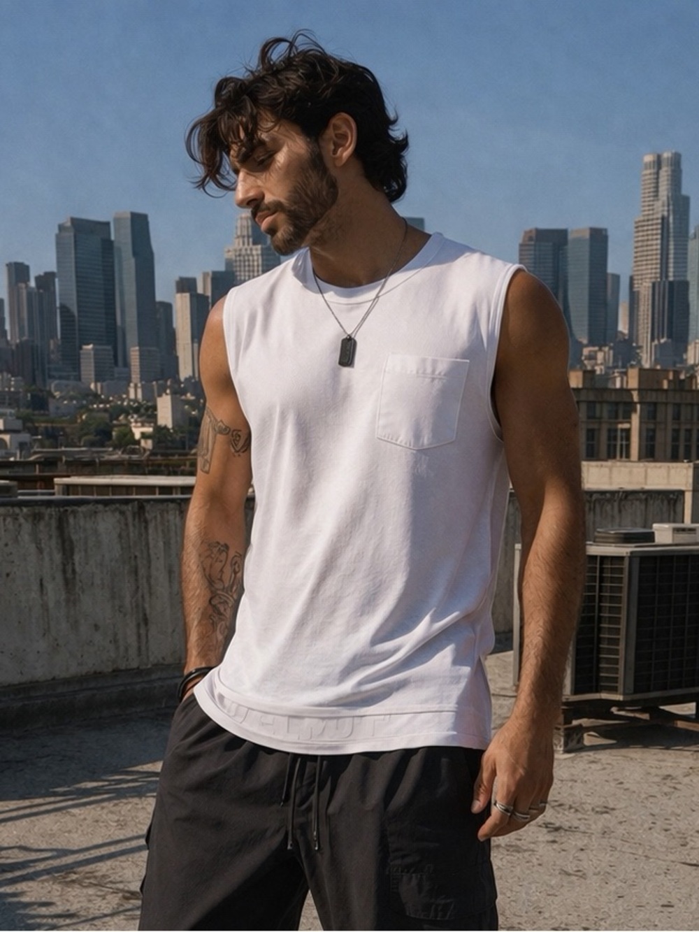 Helmut Lang White Sleeveless Tank HSPF 2017 Séance de Travail Size L